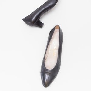 Vintage Chanel pumps cap toe